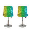 Rainbow (NOT Real) Glitter Print Bar Stool Covers