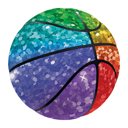 Rainbow (NOT Real) Glitter Print Basketball