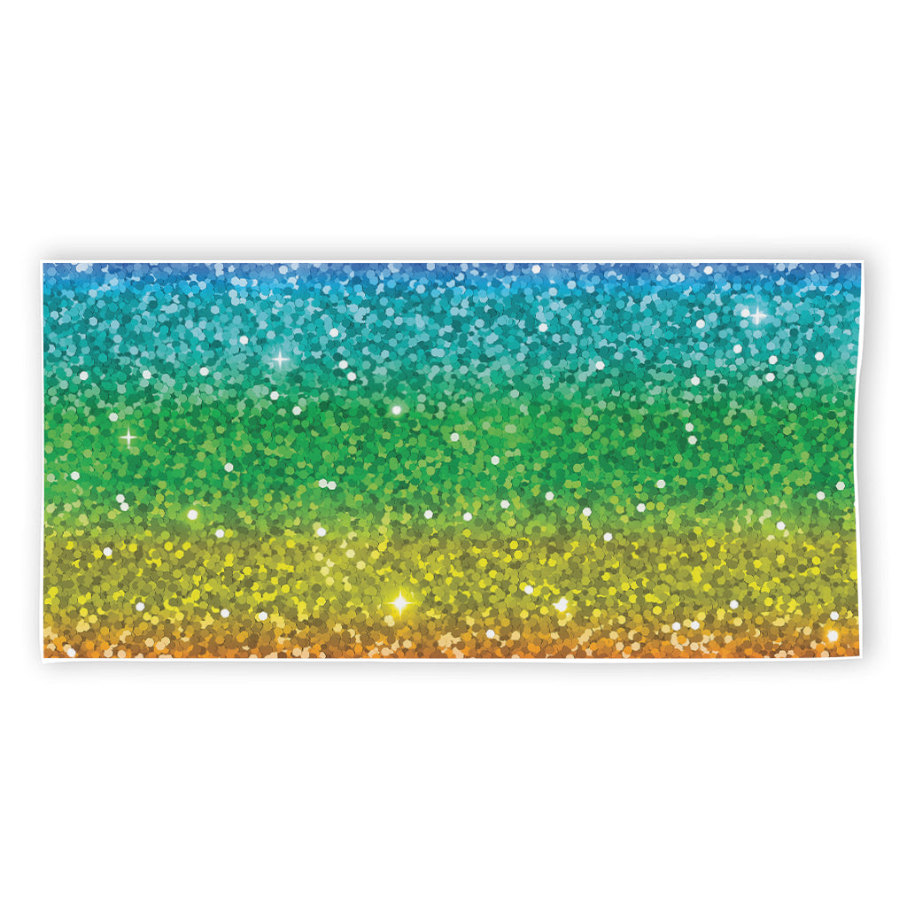 Rainbow (NOT Real) Glitter Print Beach Towel