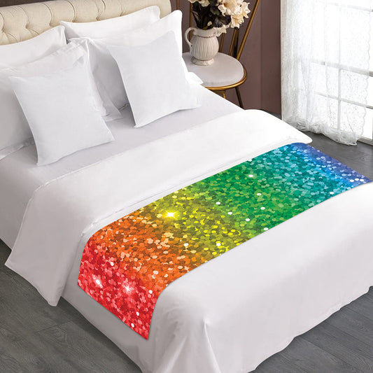 Rainbow (NOT Real) Glitter Print Bed Runner