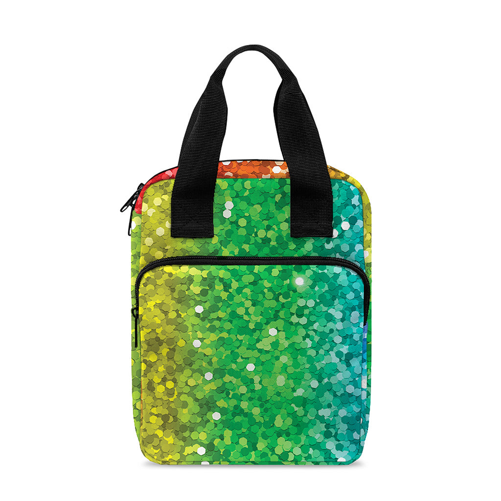 Rainbow (NOT Real) Glitter Print Bible Tote Bag