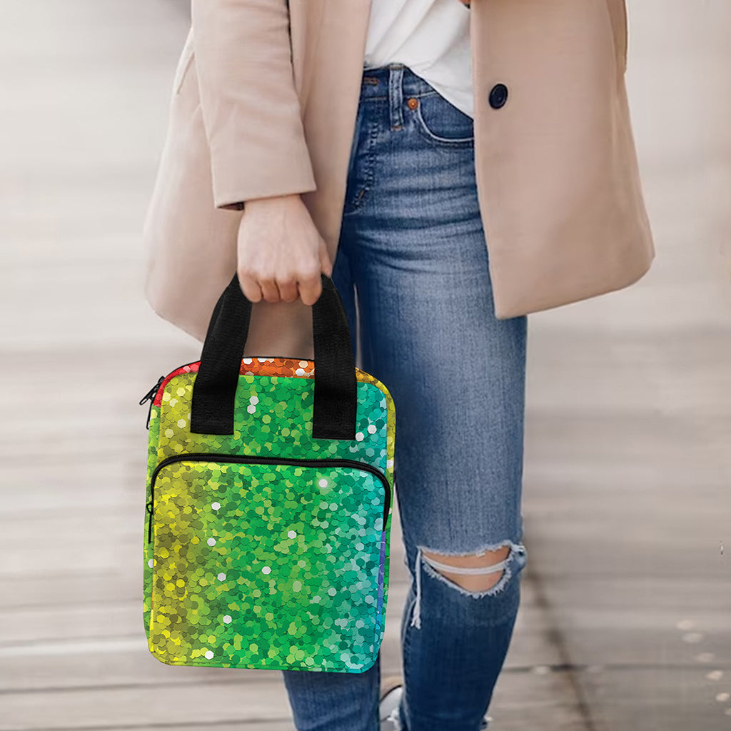 Rainbow (NOT Real) Glitter Print Bible Tote Bag