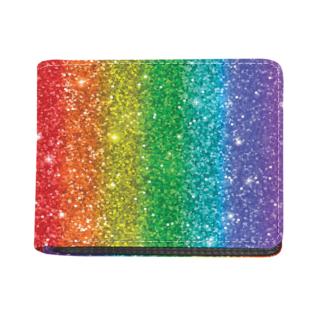 Rainbow (NOT Real) Glitter Print Bifold Wallet