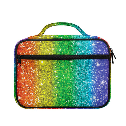 Rainbow (NOT Real) Glitter Print Briefcase Bible Bag