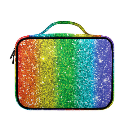 Rainbow (NOT Real) Glitter Print Briefcase Bible Bag