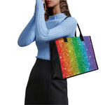 Rainbow (NOT Real) Glitter Print Canvas Tote Bag