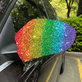Rainbow (NOT Real) Glitter Print Car Side Mirror Covers