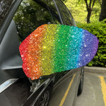 Rainbow (NOT Real) Glitter Print Car Side Mirror Covers