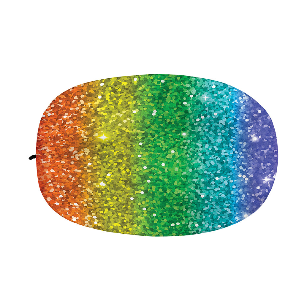 Rainbow (NOT Real) Glitter Print Car Side Mirror Covers