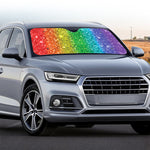 Rainbow (NOT Real) Glitter Print Car Windshield Sun Shade