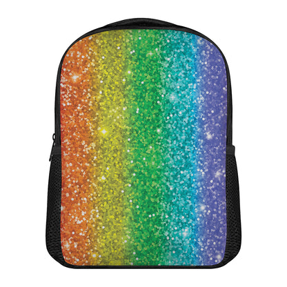 Rainbow (NOT Real) Glitter Print Casual Backpack