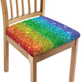 Rainbow (NOT Real) Glitter Print Chair Cushion Cover