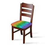 Rainbow (NOT Real) Glitter Print Chair Cushion Cover
