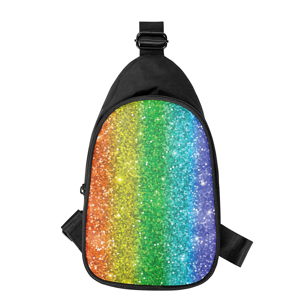 Rainbow (NOT Real) Glitter Print Chest Bag