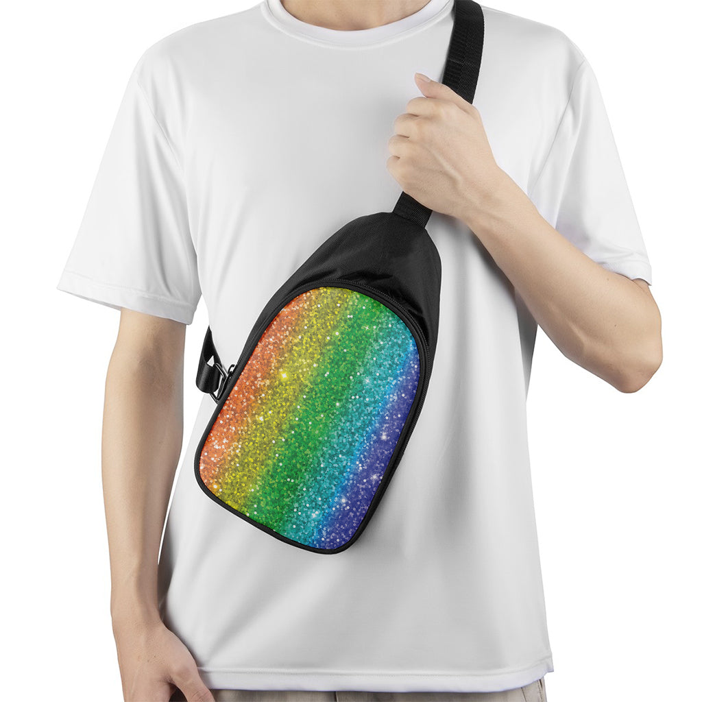 Rainbow (NOT Real) Glitter Print Chest Bag