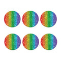 Rainbow (NOT Real) Glitter Print Coaster Set