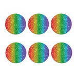 Rainbow (NOT Real) Glitter Print Coaster Set