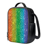 Rainbow (NOT Real) Glitter Print Crossbody Lunch Bag