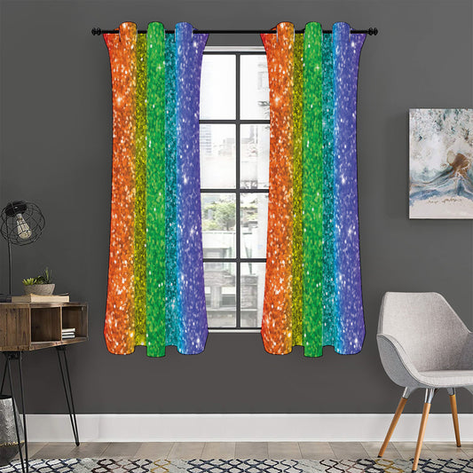 Rainbow (NOT Real) Glitter Print Curtain