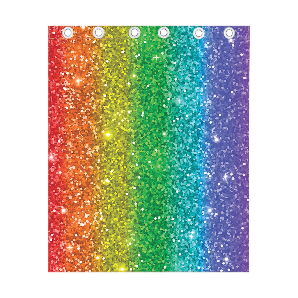 Rainbow (NOT Real) Glitter Print Curtain