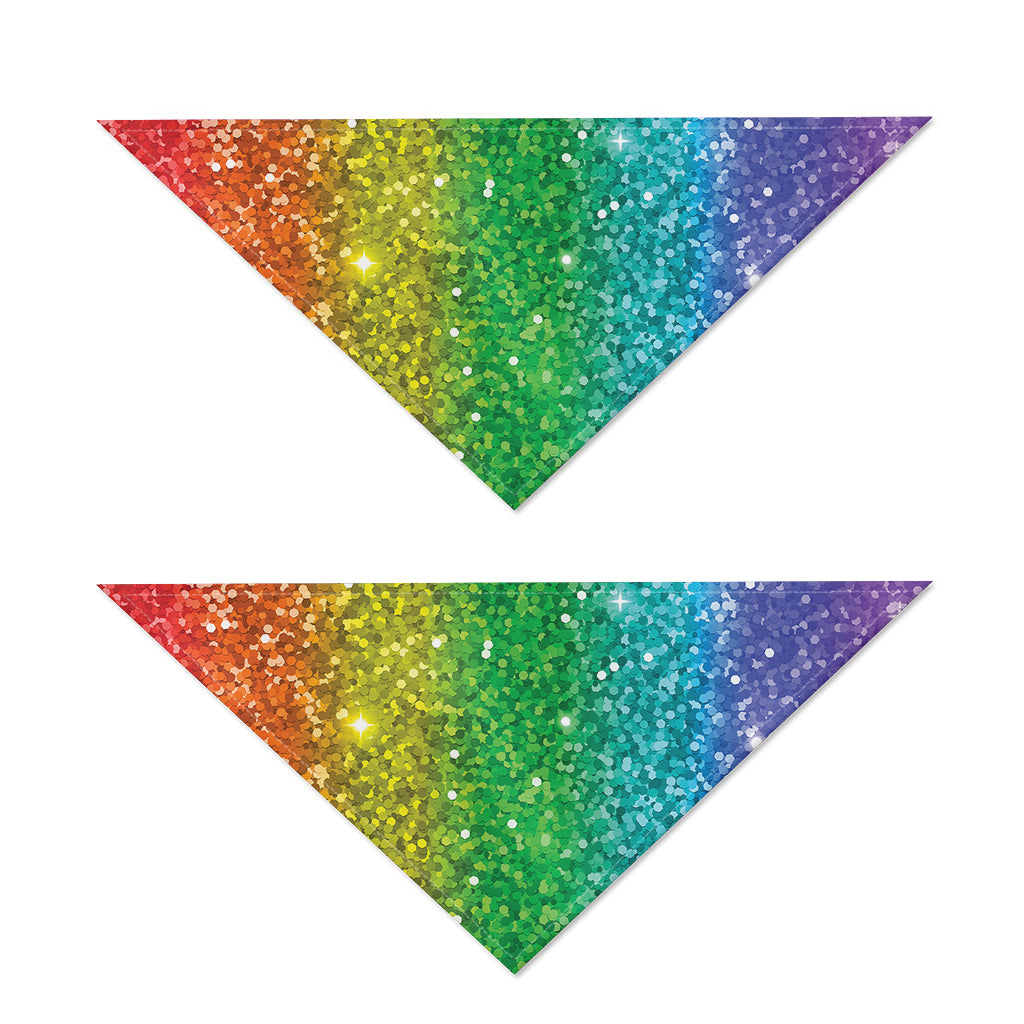 Rainbow (NOT Real) Glitter Print Dog Bandana