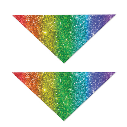Rainbow (NOT Real) Glitter Print Dog Bandana