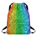 Rainbow (NOT Real) Glitter Print Drawstring Backpack