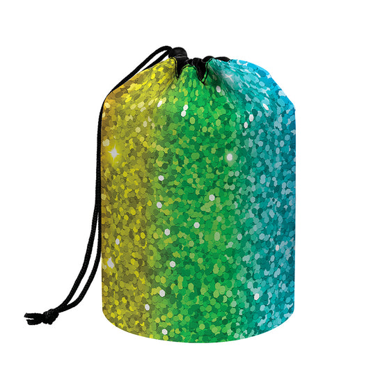 Rainbow (NOT Real) Glitter Print Drawstring Makeup Bag