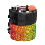 Rainbow (NOT Real) Glitter Print Drawstring Makeup Bag