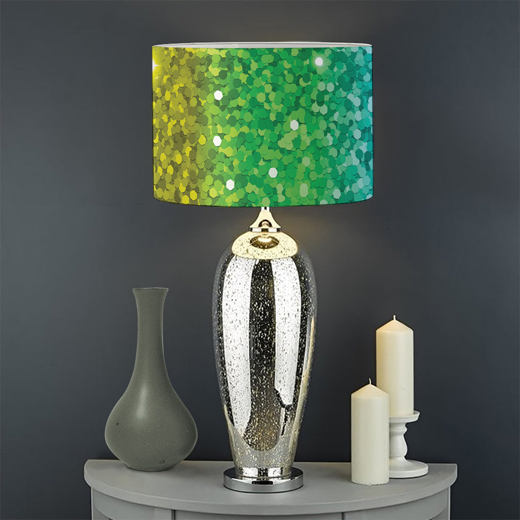 Rainbow (NOT Real) Glitter Print Drum Lamp Shade