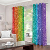 Rainbow (NOT Real) Glitter Print Extra Wide Grommet Curtains