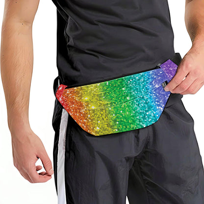 Rainbow (NOT Real) Glitter Print Fanny Pack