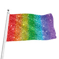 Rainbow (NOT Real) Glitter Print Flag