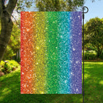 Rainbow (NOT Real) Glitter Print Garden Flag
