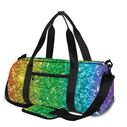 Rainbow (NOT Real) Glitter Print Gym Bag