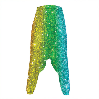 Rainbow (NOT Real) Glitter Print Hammer Pants