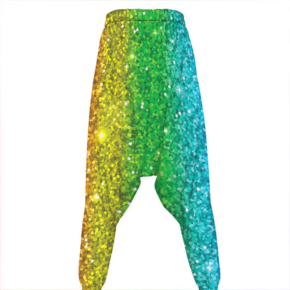Rainbow (NOT Real) Glitter Print Hammer Pants