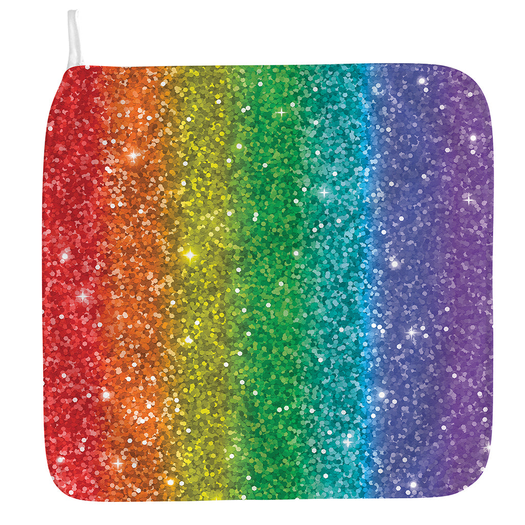 Rainbow (NOT Real) Glitter Print Hand Towel
