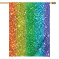 Rainbow (NOT Real) Glitter Print House Flag