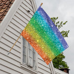 Rainbow (NOT Real) Glitter Print House Flag