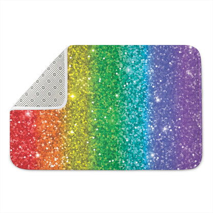 Rainbow (NOT Real) Glitter Print Indoor Door Mat