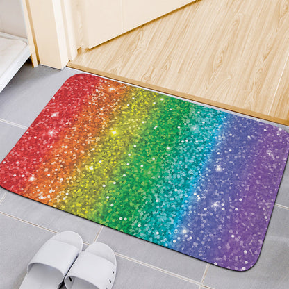 Rainbow (NOT Real) Glitter Print Indoor Door Mat