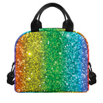 Rainbow (NOT Real) Glitter Print Insulated Lunch Bag