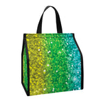 Rainbow (NOT Real) Glitter Print Insulated Lunch Tote