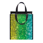 Rainbow (NOT Real) Glitter Print Insulated Lunch Tote