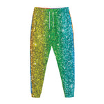 Rainbow (NOT Real) Glitter Print Jogger Pants