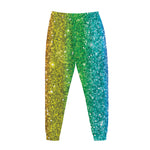 Rainbow (NOT Real) Glitter Print Jogger Pants