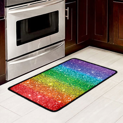 Rainbow (NOT Real) Glitter Print Kitchen Mat