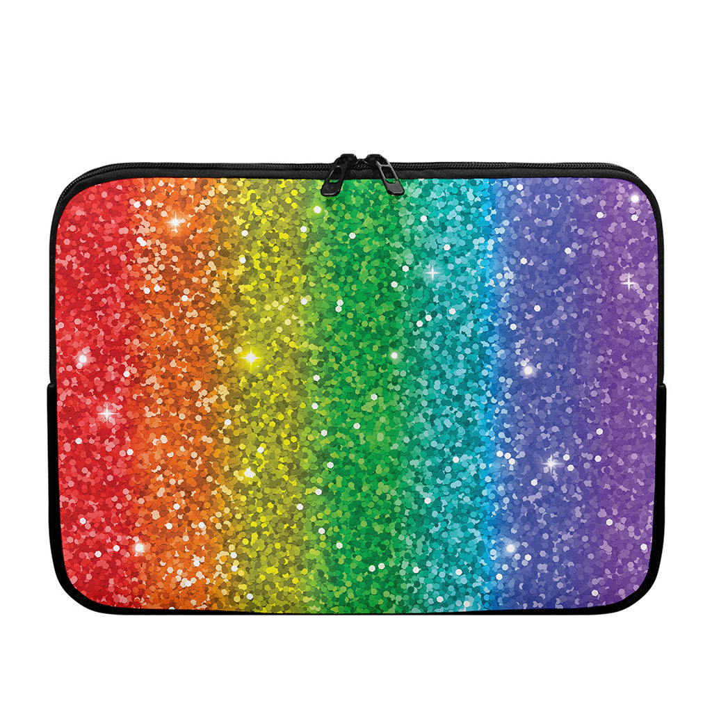 Rainbow (NOT Real) Glitter Print Laptop Sleeve