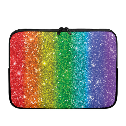 Rainbow (NOT Real) Glitter Print Laptop Sleeve